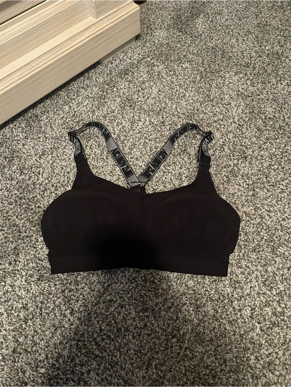 Victoria's Secret Black Wireless Logo-Strap Bra